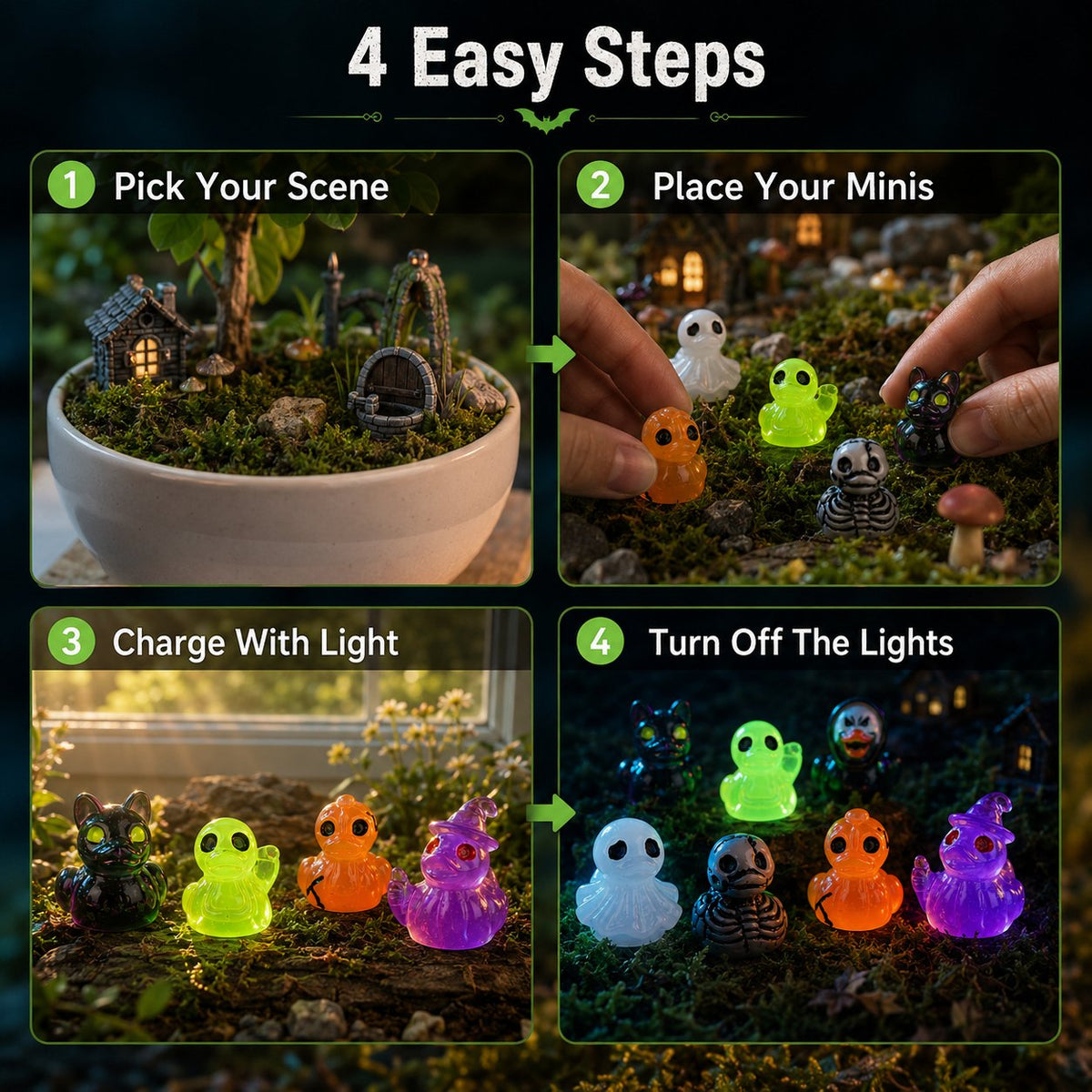 ๐ฅLast Day 50% OFF - ๐ Glow-In-Dark Tiny Spooky Resin Decorations