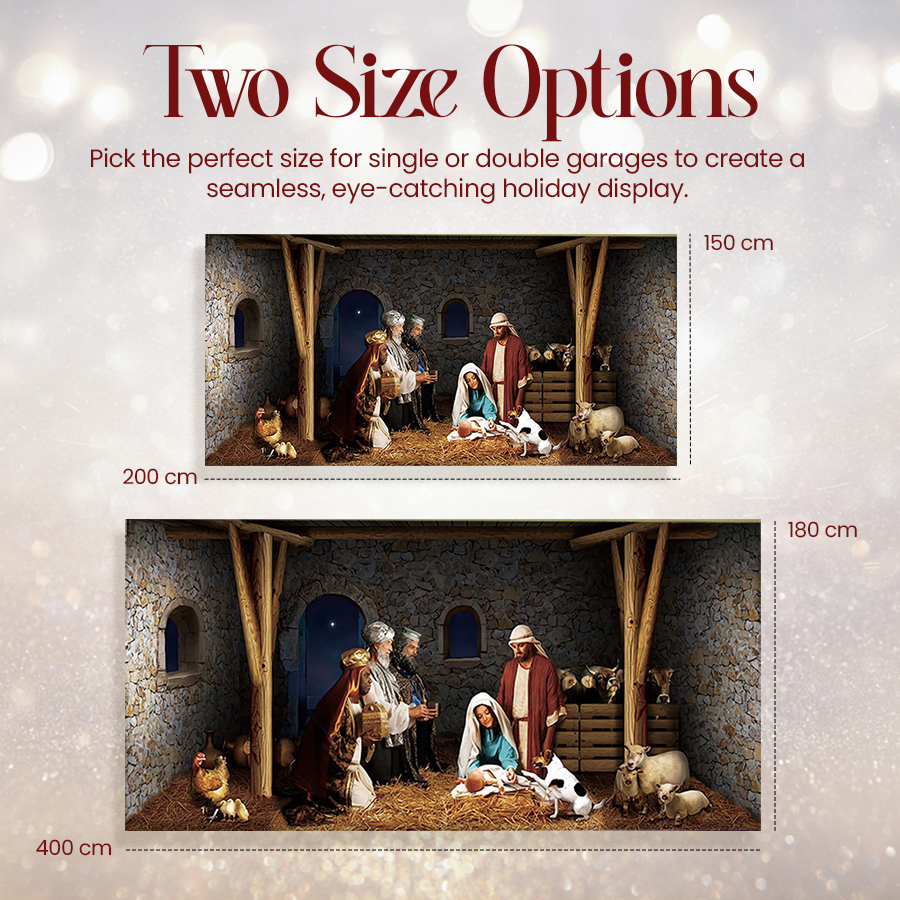 Christmas Garage Door Decor Banner - Festive Holiday Background