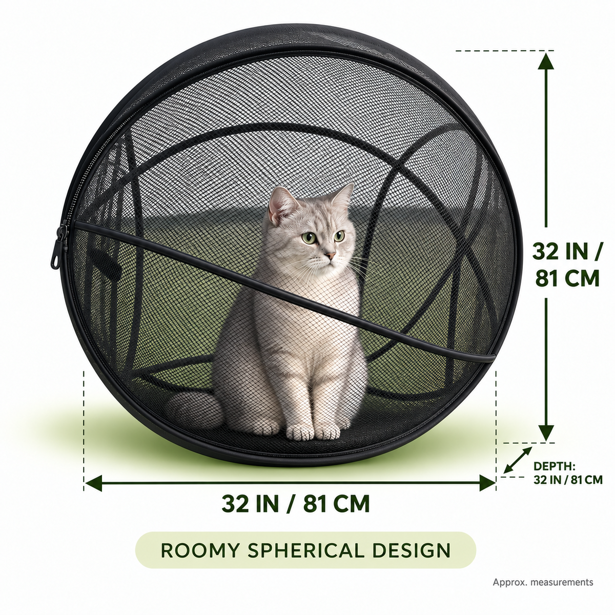 🐱 Pop-Up Cat Playpen – 32" Breathable Mesh Indoor & Outdoor Pet Enclosure