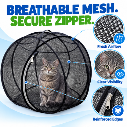 🐱 Pop-Up Cat Playpen – 32" Breathable Mesh Indoor & Outdoor Pet Enclosure