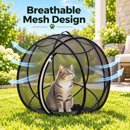 🐱 Pop-Up Cat Playpen – 32" Breathable Mesh Indoor & Outdoor Pet Enclosure