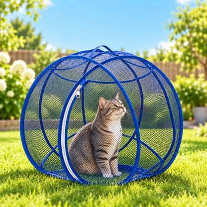 🐱 Pop-Up Cat Playpen – 32" Breathable Mesh Indoor & Outdoor Pet Enclosure