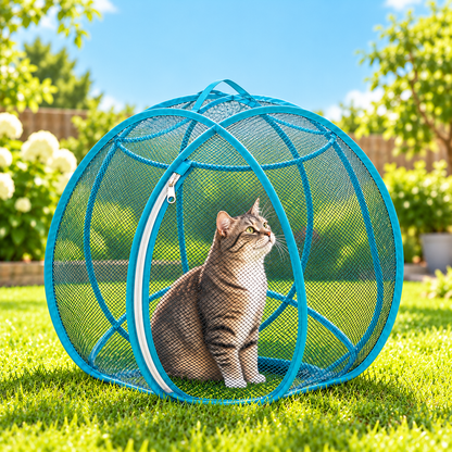🐱 Pop-Up Cat Playpen – 32" Breathable Mesh Indoor & Outdoor Pet Enclosure