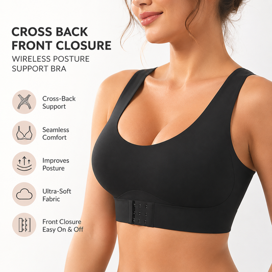 ✨  Cross-Back Support Bra – Comfort & Lift