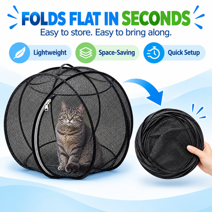 🐱 Pop-Up Cat Playpen – 32" Breathable Mesh Indoor & Outdoor Pet Enclosure