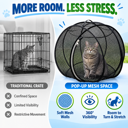 🐱 Pop-Up Cat Playpen – 32" Breathable Mesh Indoor & Outdoor Pet Enclosure