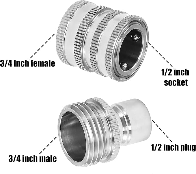 💧Stainless Steel Garden Hose Quick Connect Fittings Set